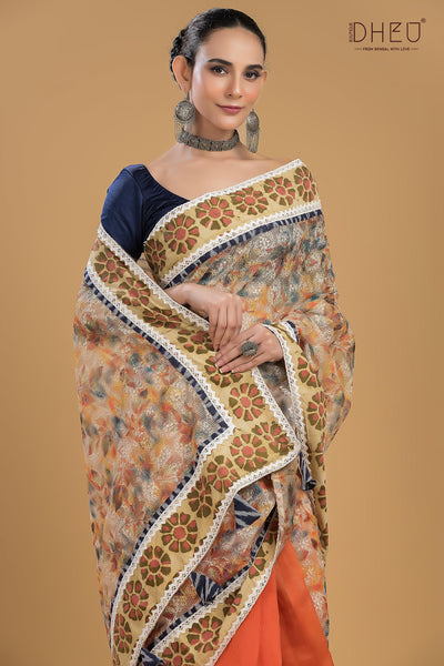 Designer Saree & Kurta Couple Set