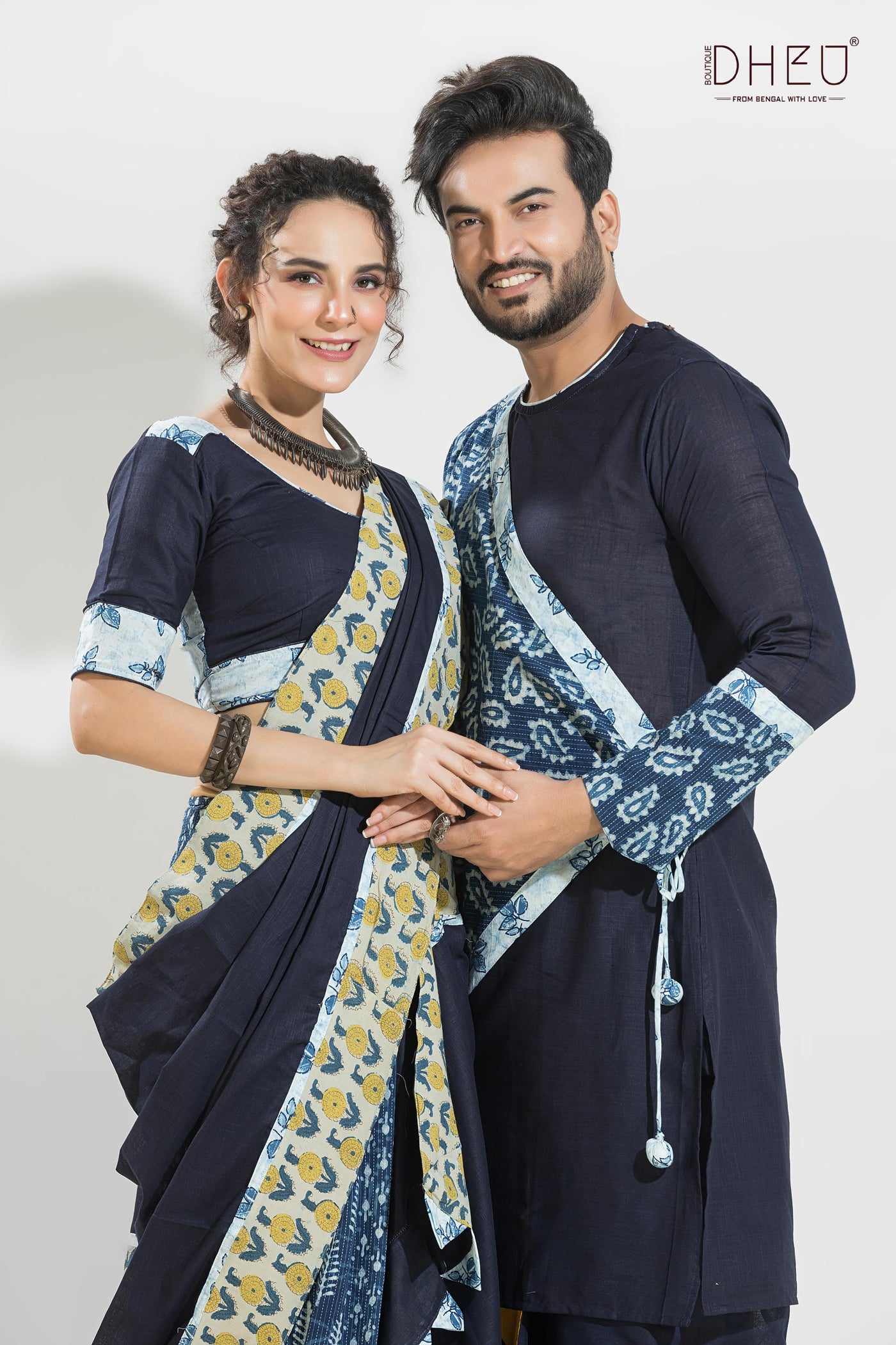 Dheu Exclusive Mekhela & Kurta Couple Set