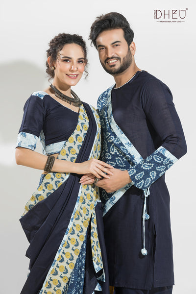 Dheu Exclusive Mekhela & Kurta Couple Set
