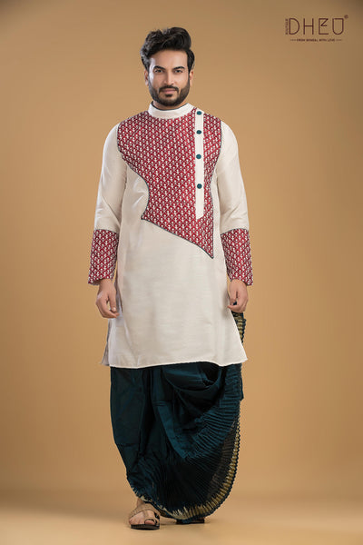 Dheu Exclusive Designer Kurta Dhoti(Optional) Set