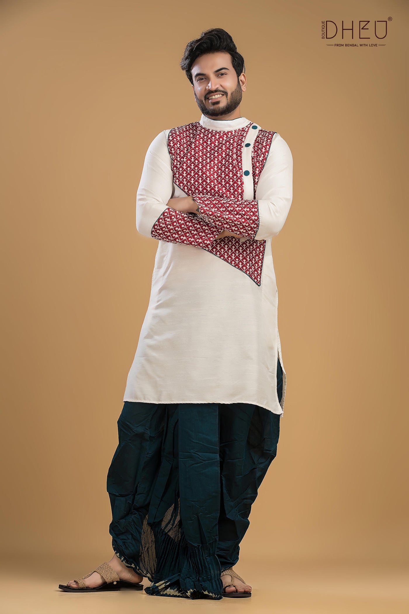 Dheu Exclusive Designer Kurta Dhoti(Optional) Set