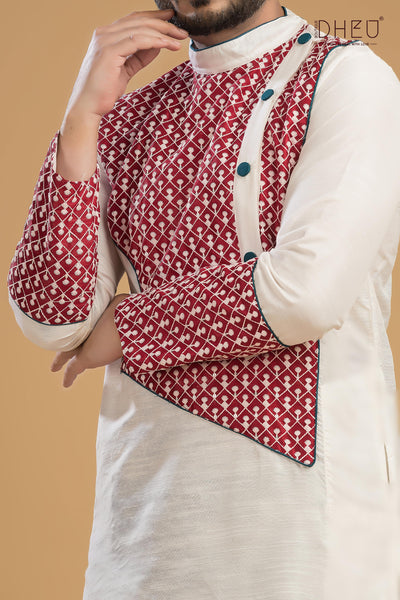 Dheu Exclusive Designer Kurta Dhoti(Optional) Set