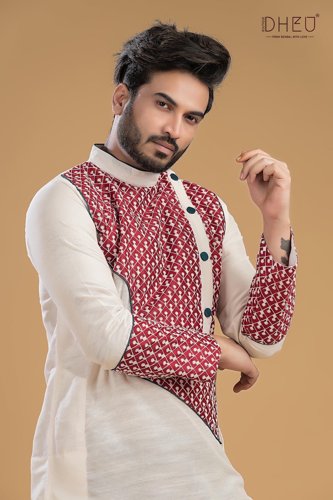 Dheu Exclusive Designer Kurta Dhoti(Optional) Set