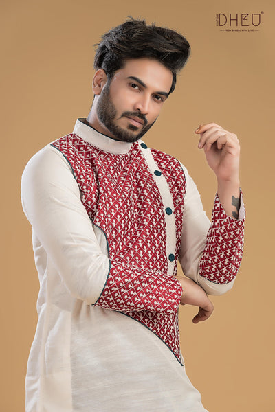 Dheu Exclusive Designer Kurta Dhoti(Optional) Set