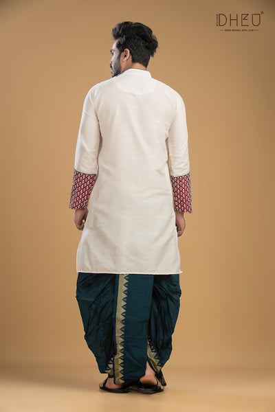 Dheu Exclusive Designer Kurta Dhoti(Optional) Set