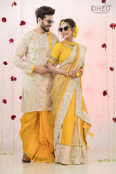 Yellow Vibes- Exclusive Mekhela & Kurta Couple Set