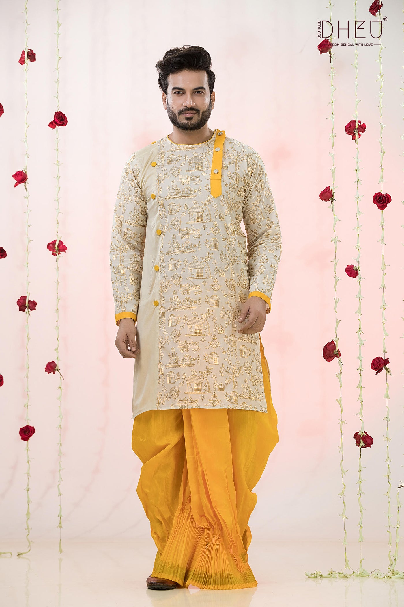 Yellow Vibes- Exclusive Designer Kurta Dhoti(Optional) Set
