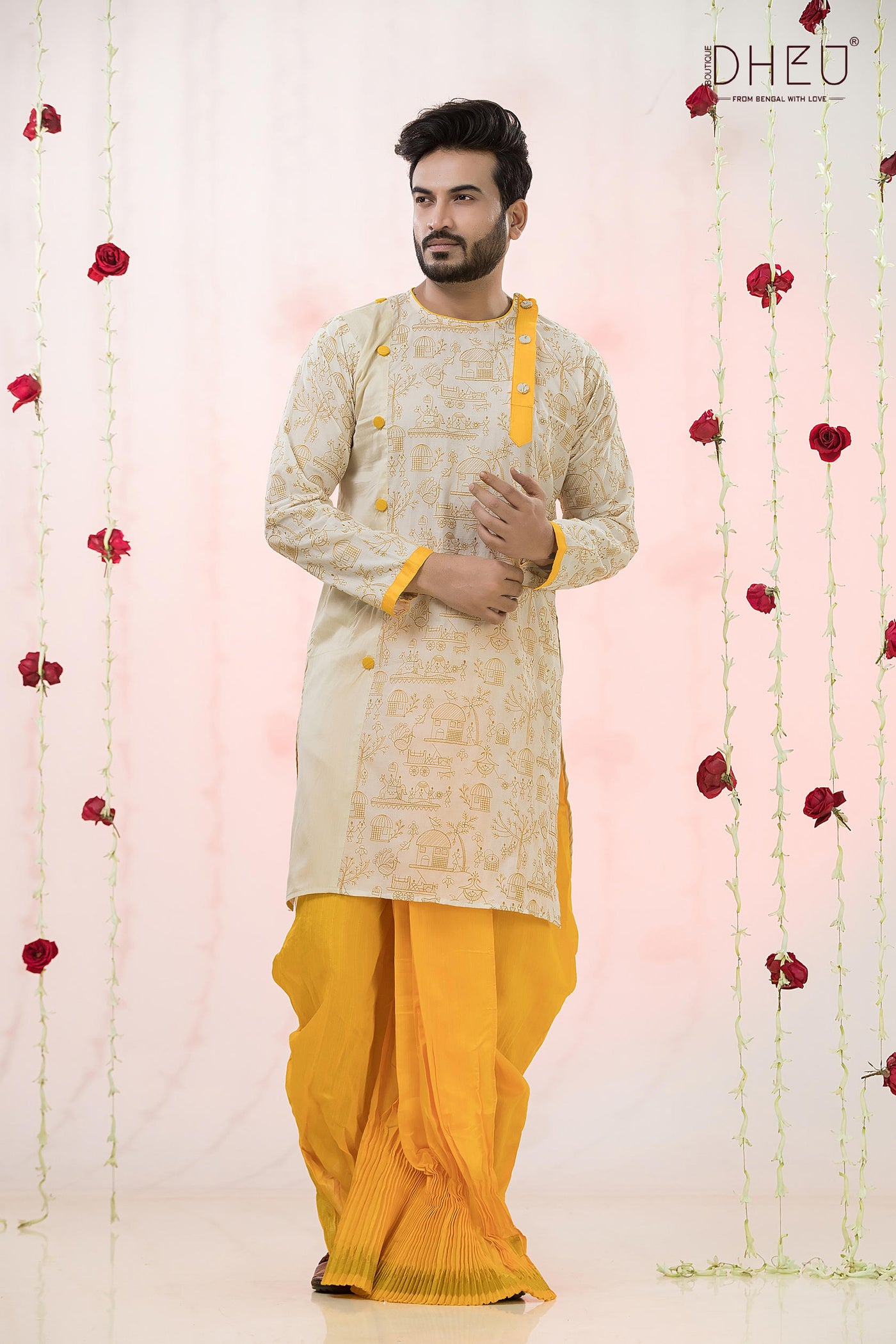 Yellow Vibes- Exclusive Designer Kurta Dhoti(Optional) Set