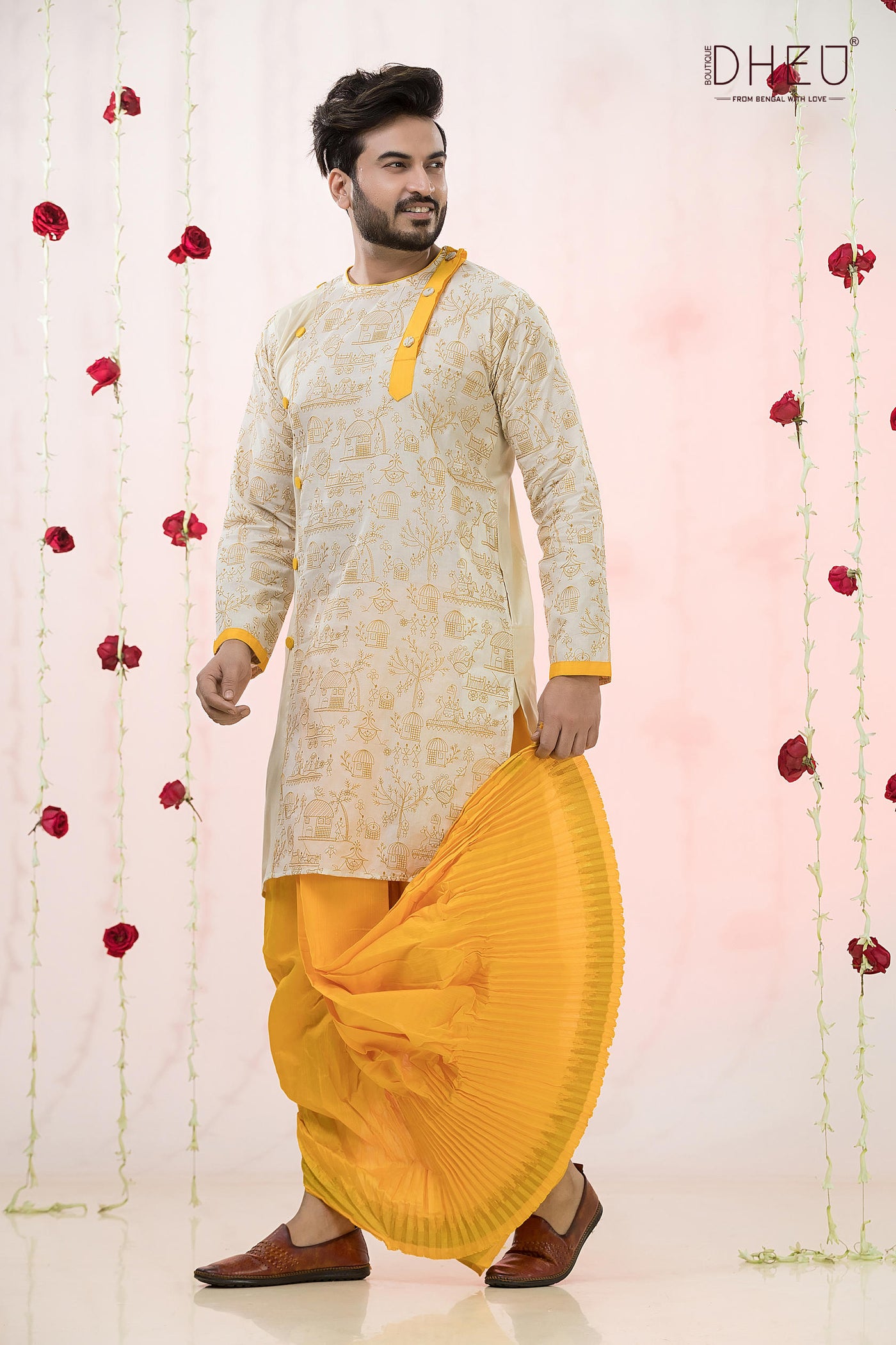 Yellow Vibes- Exclusive Designer Kurta Dhoti(Optional) Set