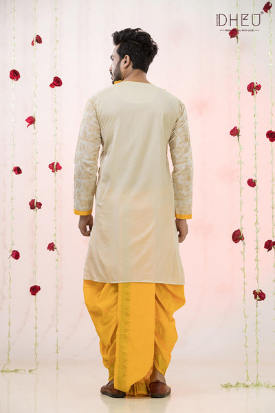 Yellow Vibes- Exclusive Designer Kurta Dhoti(Optional) Set