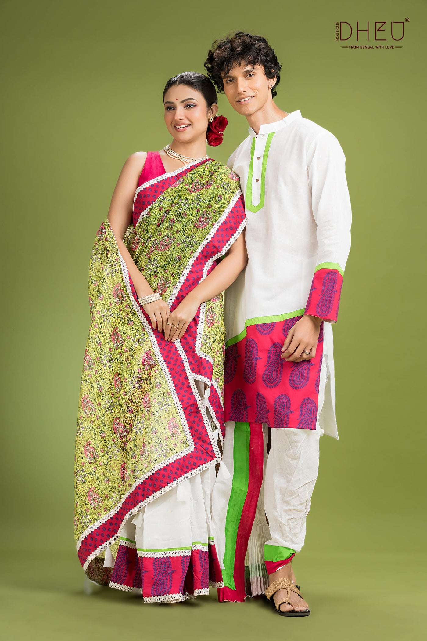 Dheu Exclusive Mekhela & Kurta Couple Set