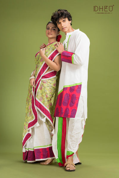 Dheu Exclusive Mekhela & Kurta Couple Set