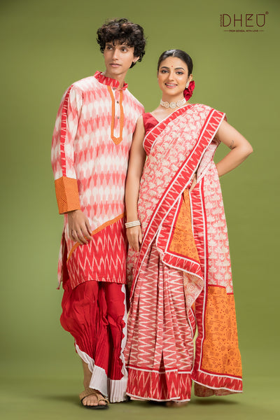 Dheu Exclusive Mekhela & Kurta Couple Set