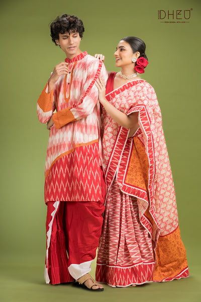 Dheu Exclusive Mekhela & Kurta Couple Set