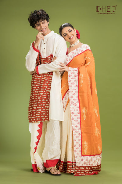 Dheu Signature Saree & Kurta Couple Set