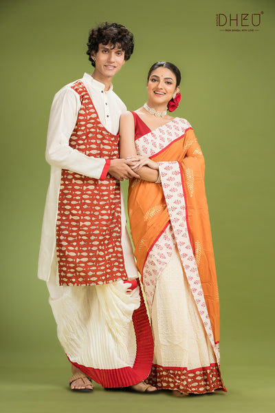 Dheu Signature Saree & Kurta Couple Set