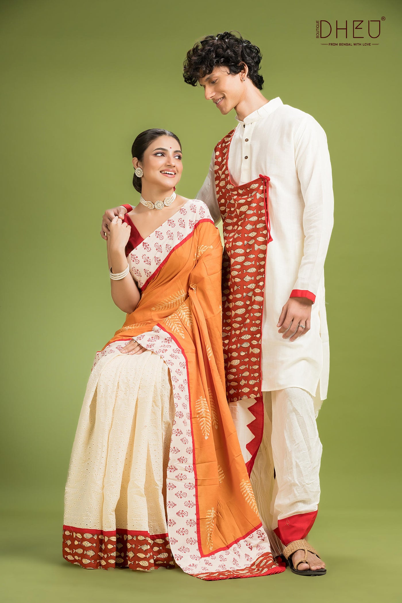 Dheu Signature Saree & Kurta Couple Set