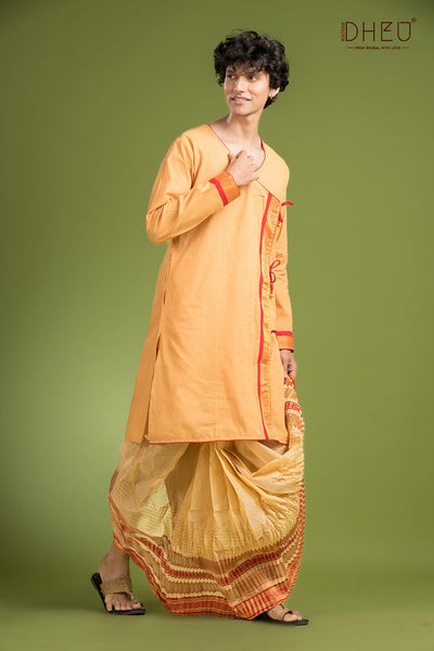 Dheu Exclusive Designer Kurta Dhoti(Optional) Set