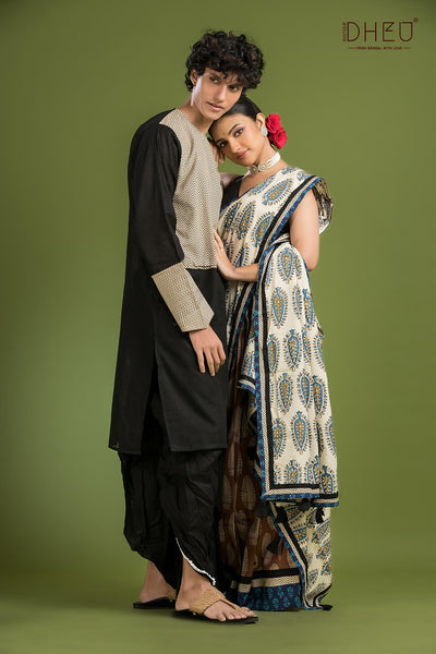 Dheu Exclusive Mekhela & Kurta Couple Set