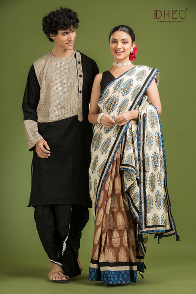 Dheu Exclusive Mekhela & Kurta Couple Set