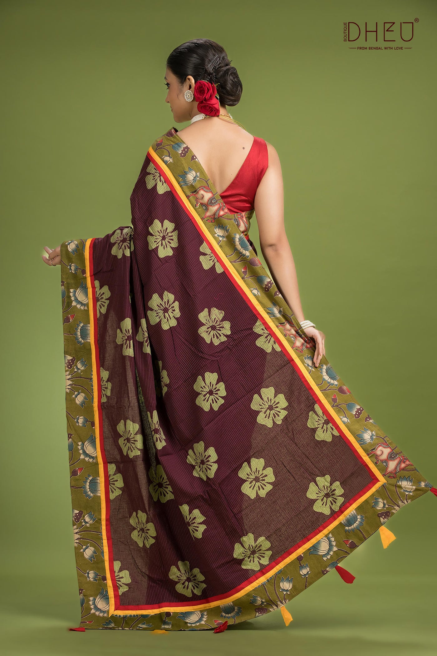 Dheu Signature Cotton Kalamkari Saree