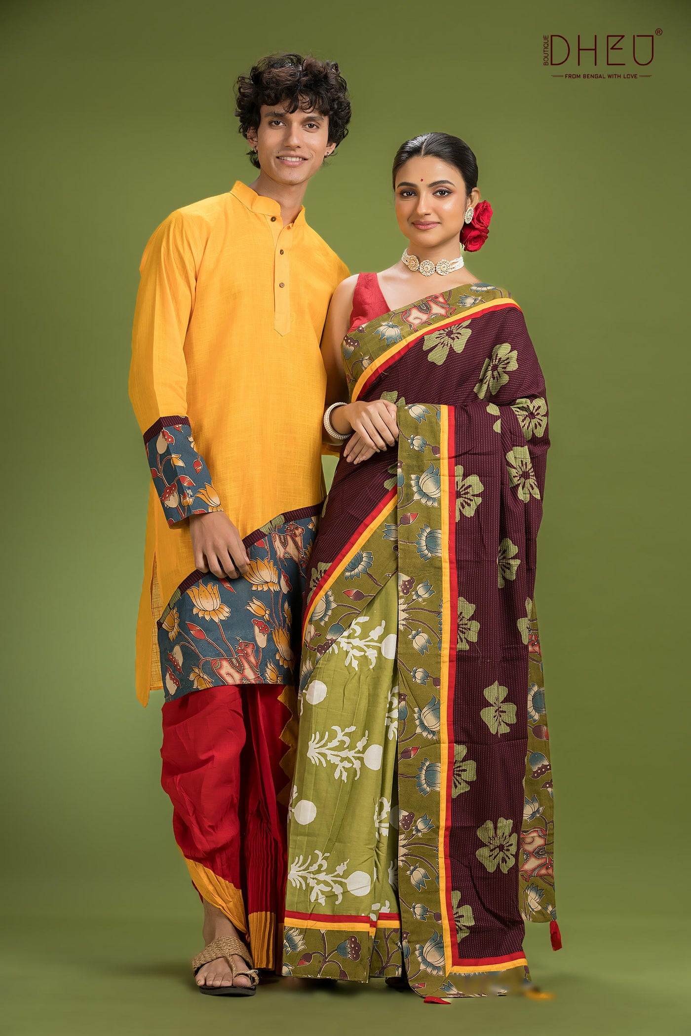 Dheu Signature Saree & Kurta Couple Set