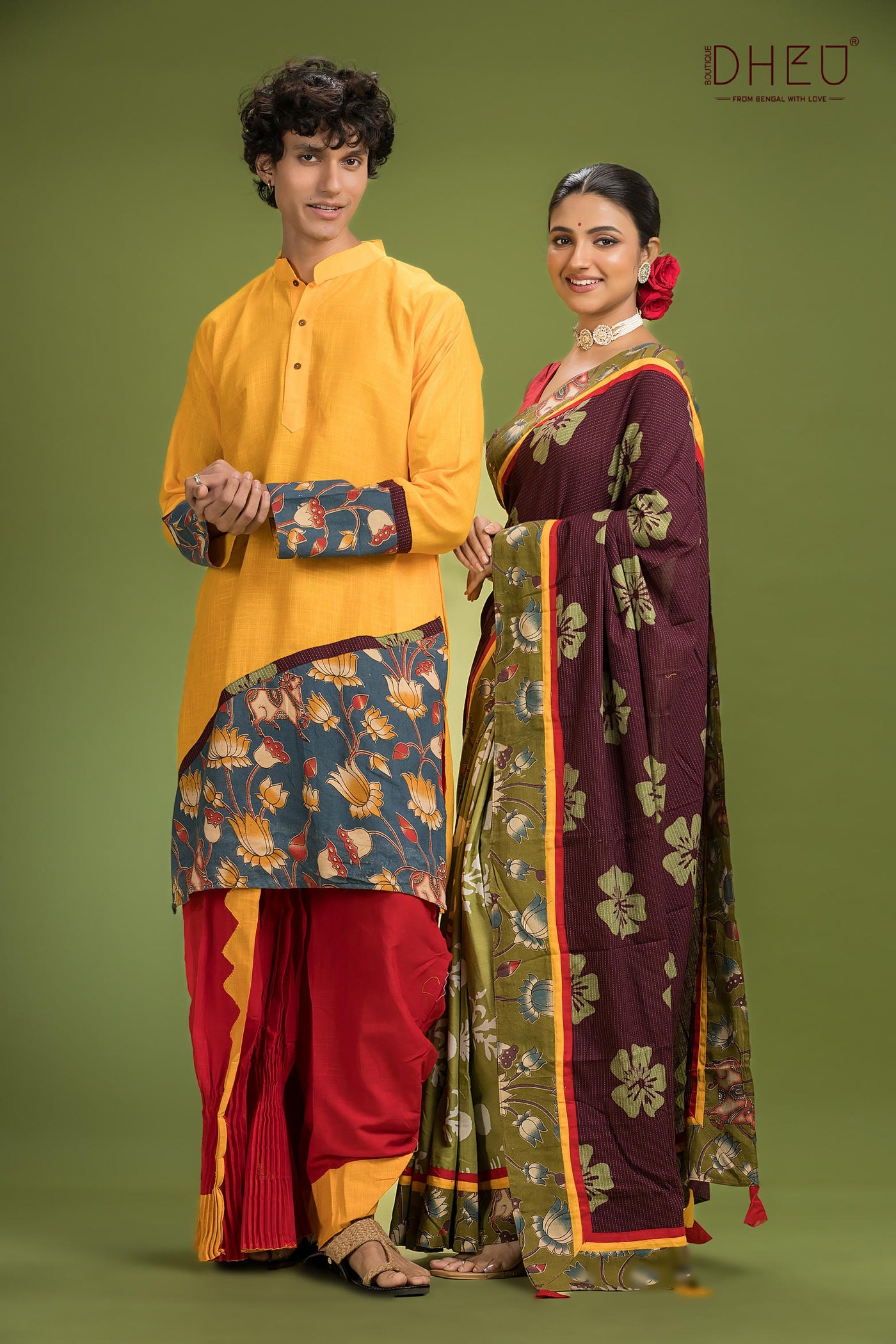 Dheu Signature Saree & Kurta Couple Set