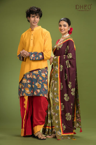 Dheu Signature Saree & Kurta Couple Set
