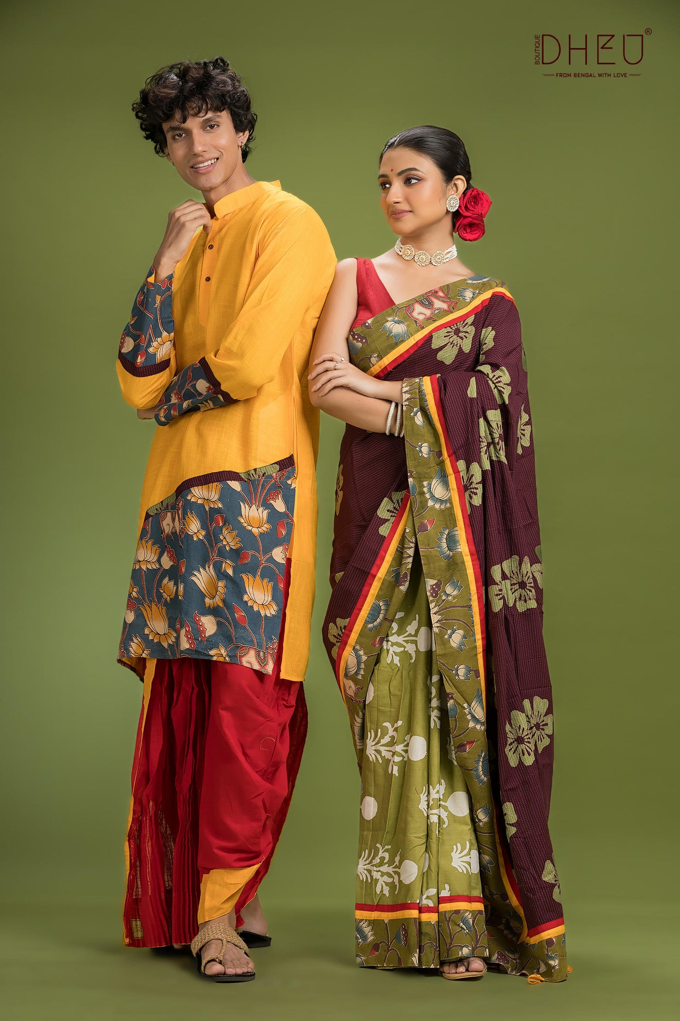 Dheu Signature Saree & Kurta Couple Set