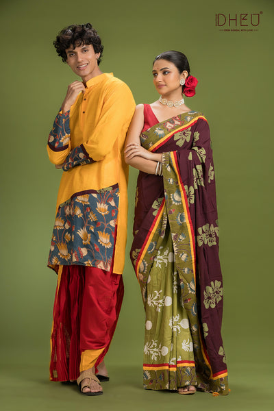 Dheu Signature Saree & Kurta Couple Set