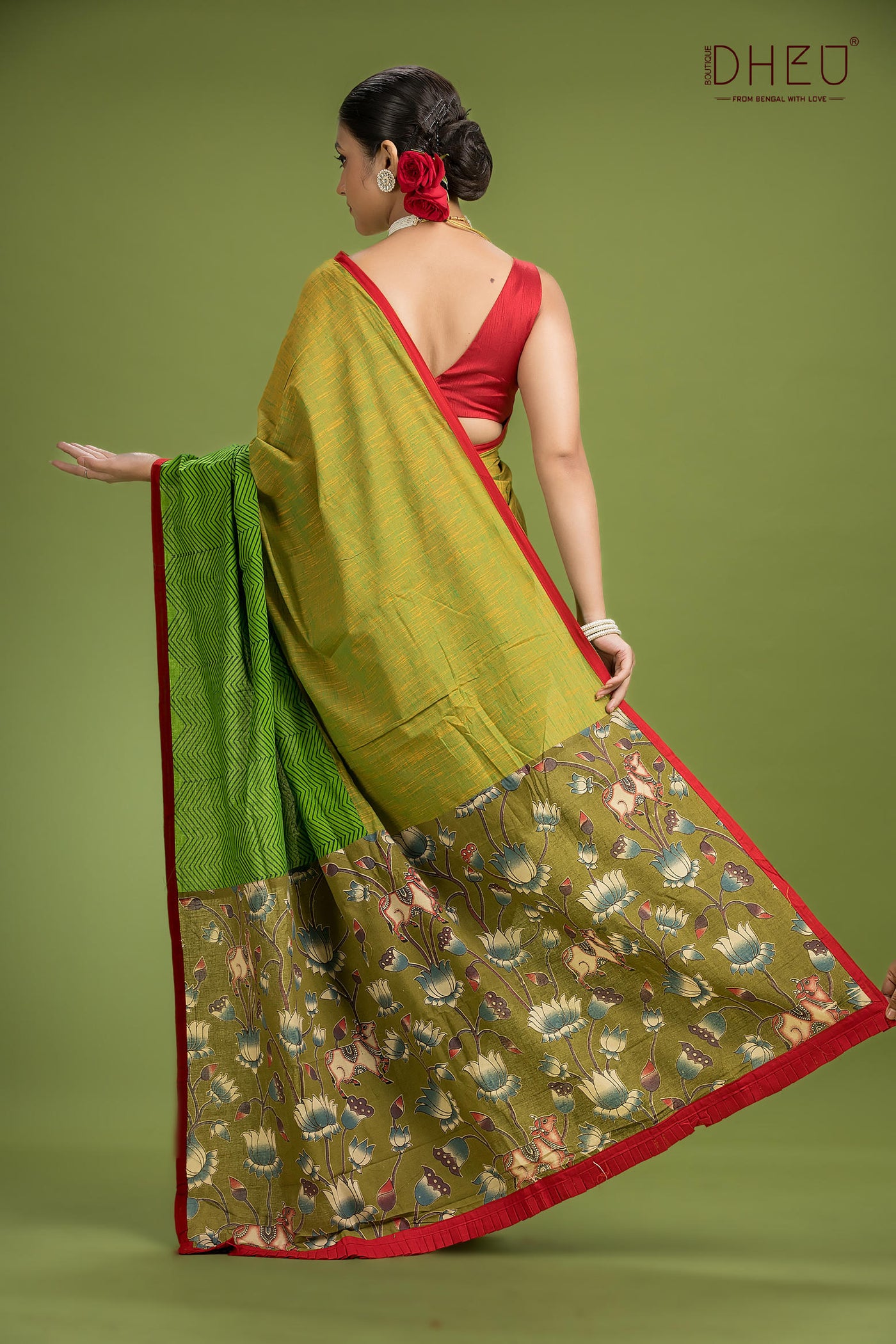 Dheu Signature Cotton Kalamkari Saree