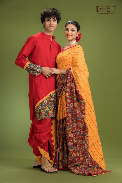 Dheu Signature Saree & Kurta Couple Set