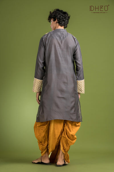 Dheu Exclusive Designer Kurta Dhoti(Optional) Set