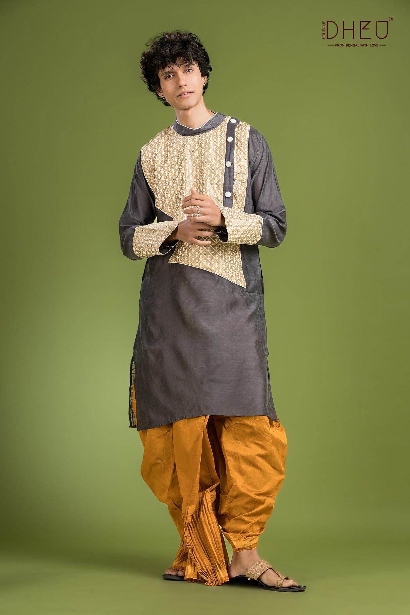 Dheu Exclusive Designer Kurta Dhoti(Optional) Set