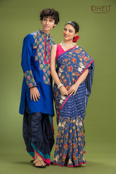 Dheu Signature Saree & Kurta Couple Set