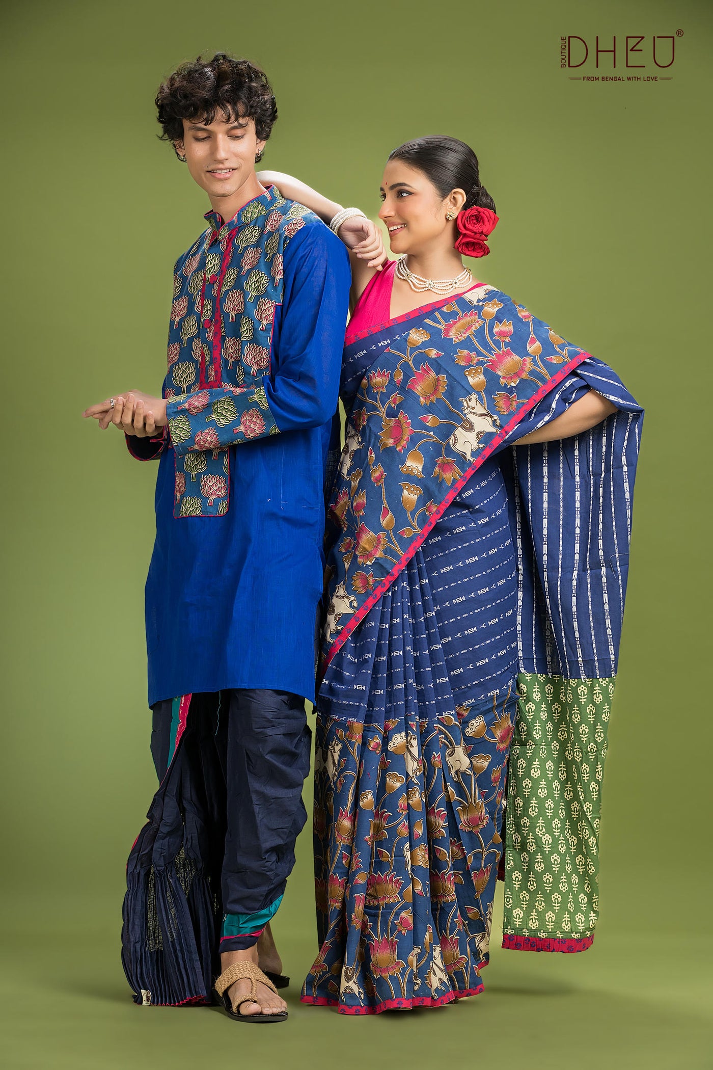 Dheu Signature Saree & Kurta Couple Set