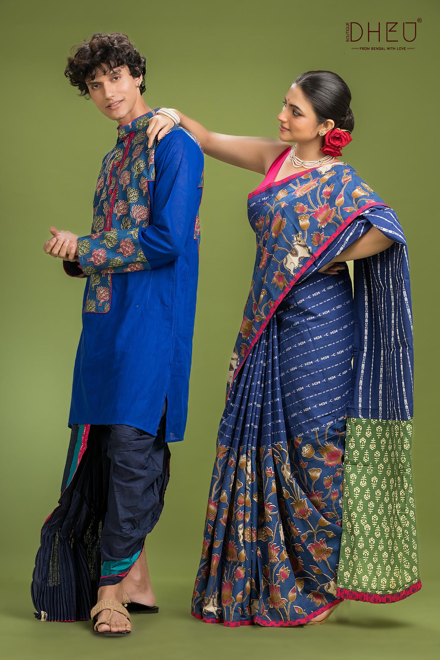 Dheu Signature Saree & Kurta Couple Set