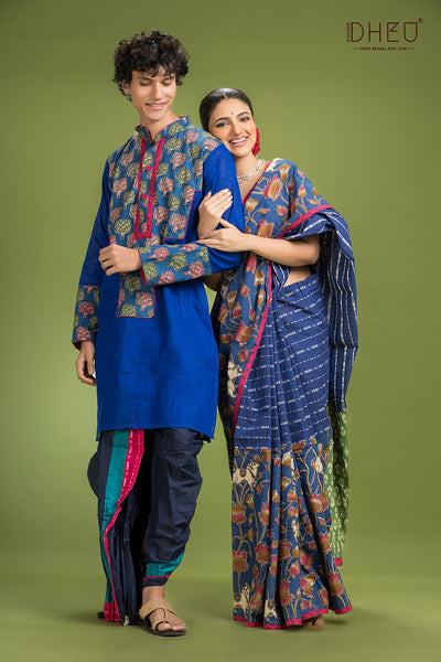 Dheu Signature Saree & Kurta Couple Set