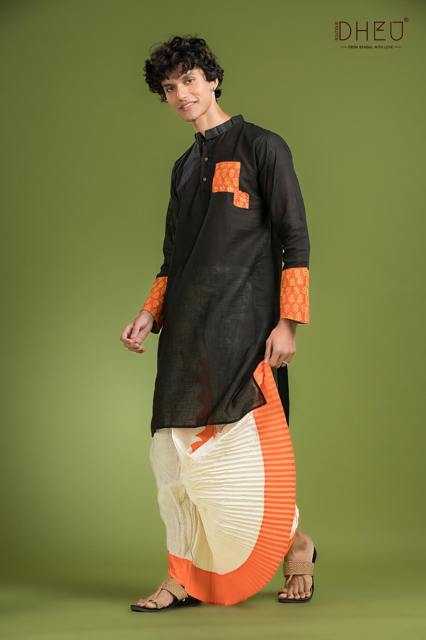 Dheu Exclusive Designer Kurta Dhoti(Optional) Set
