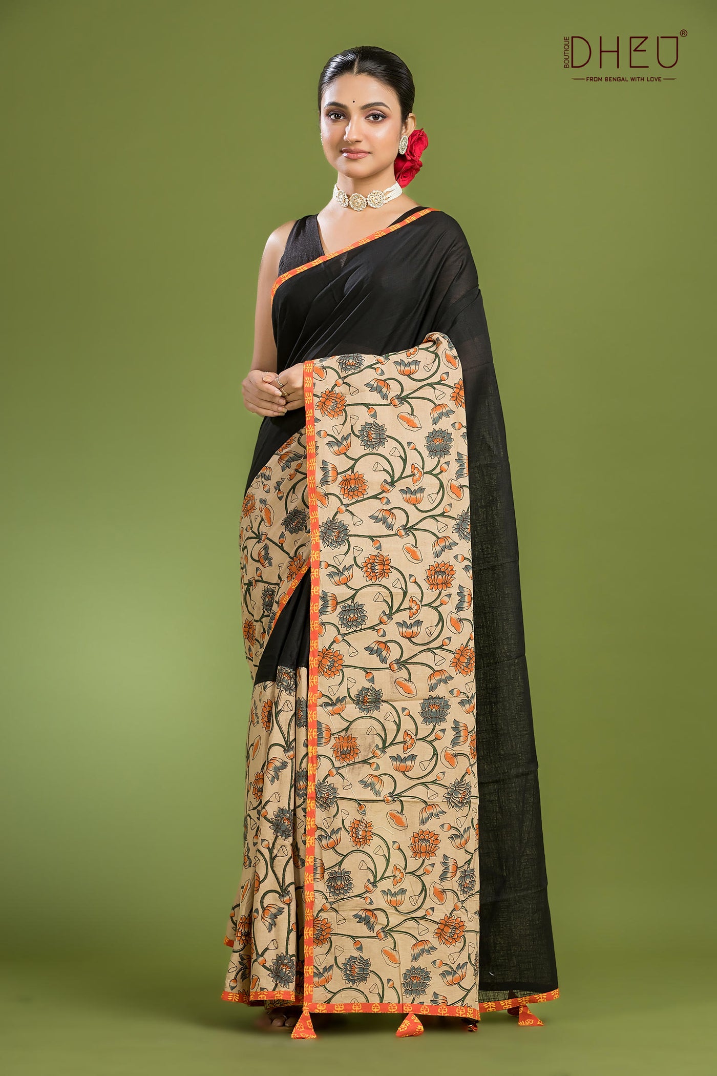 Dheu Signature Cotton Kalamkari Saree