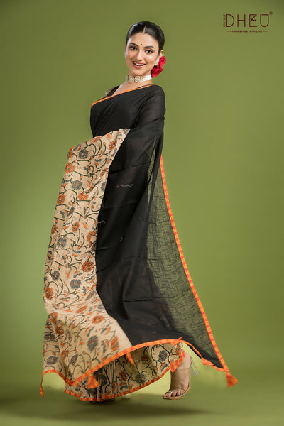 Dheu Signature Cotton Kalamkari Saree