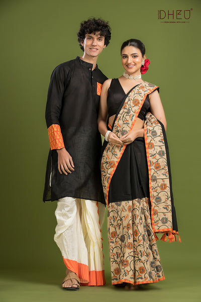 Dheu Signature Saree & Kurta Couple Set
