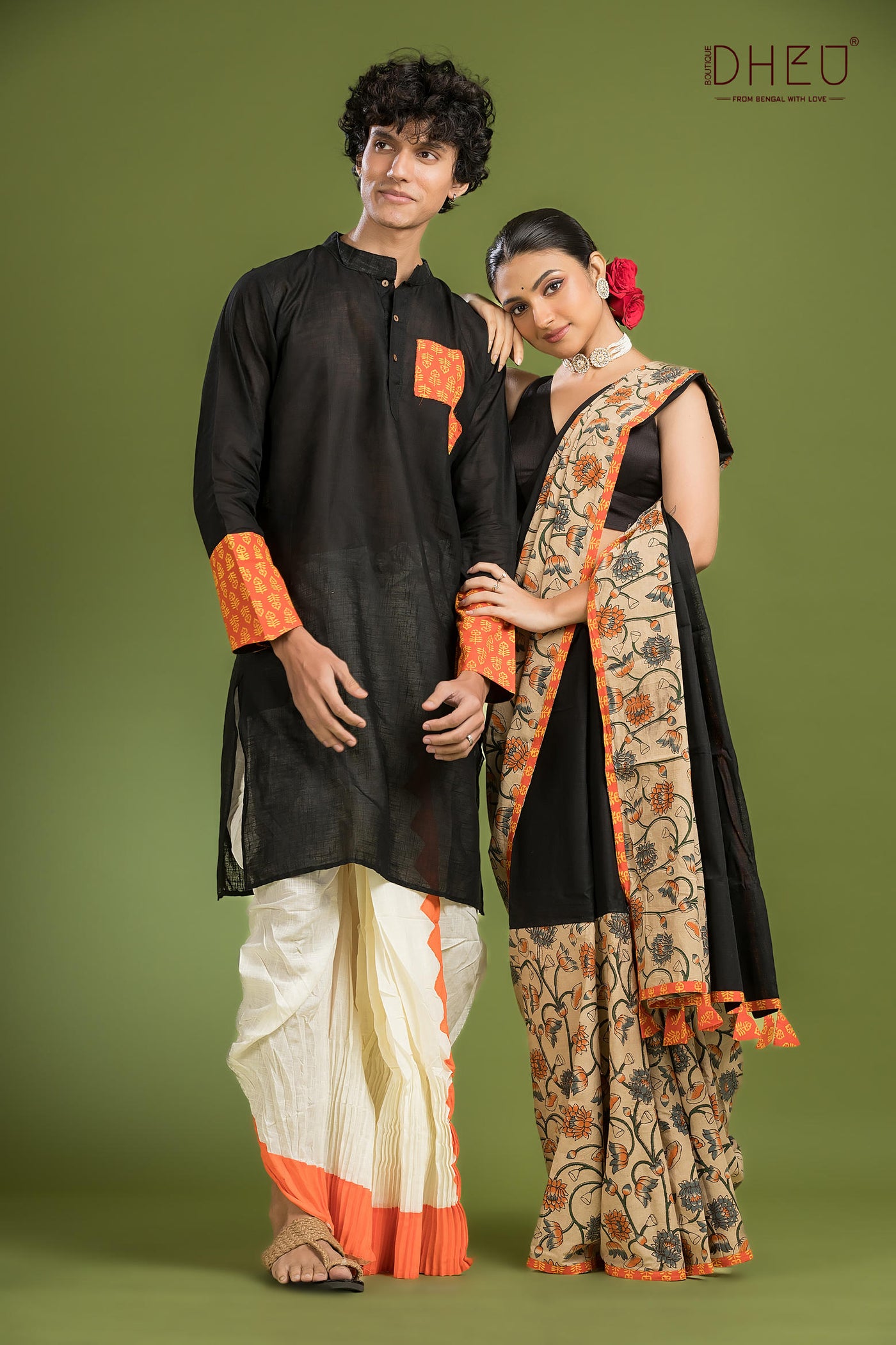 Dheu Signature Saree & Kurta Couple Set