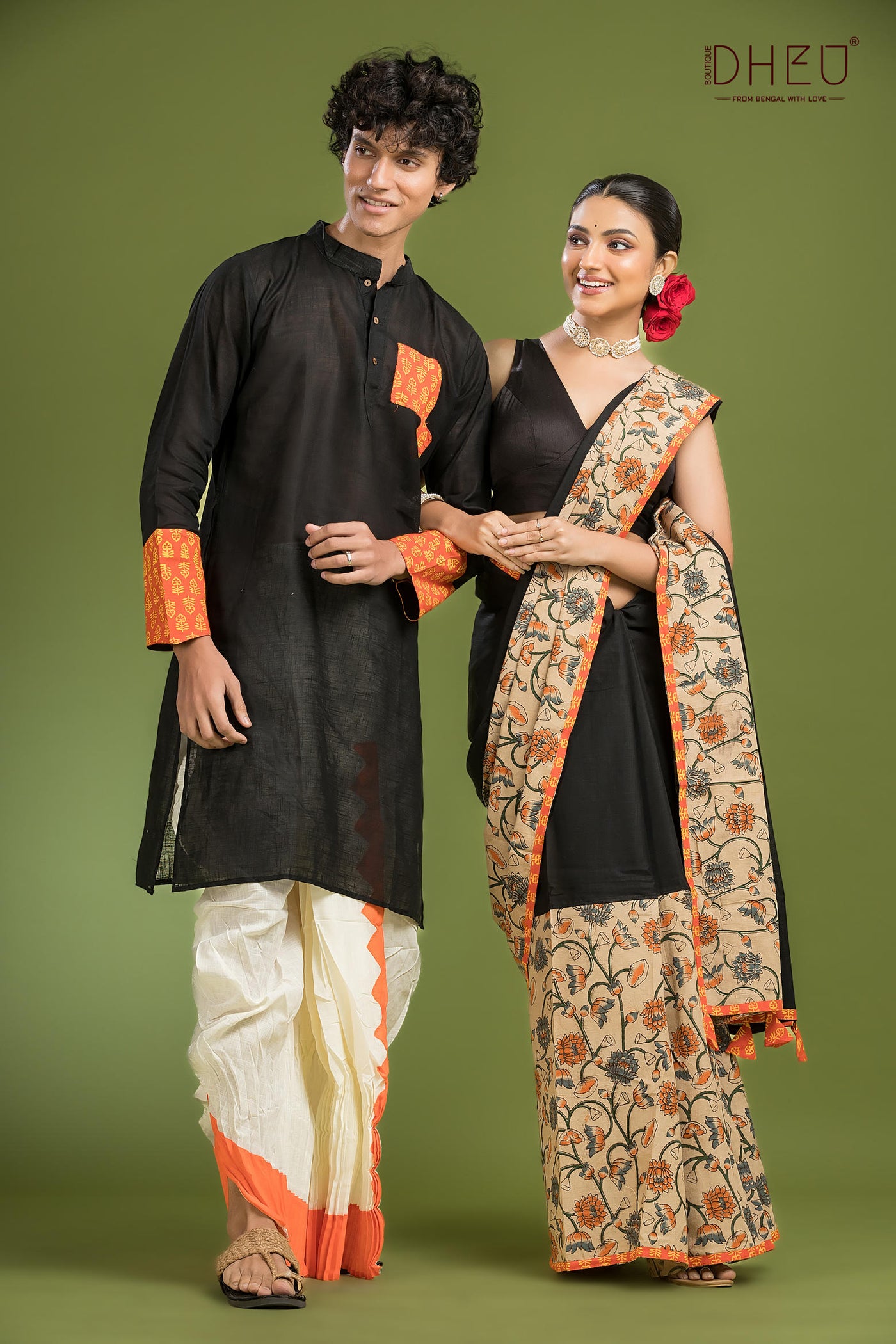 Dheu Signature Saree & Kurta Couple Set