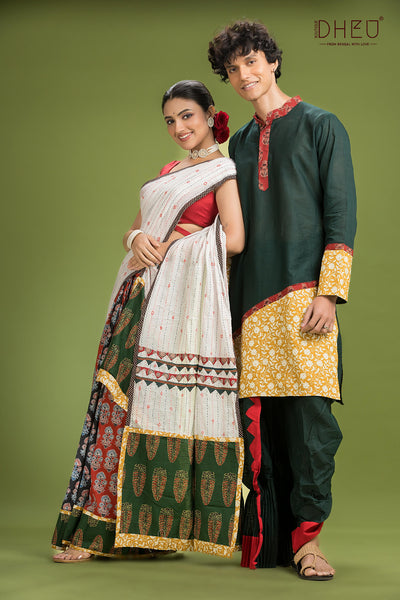 Dheu Exclusive Mekhela & Kurta Couple Set