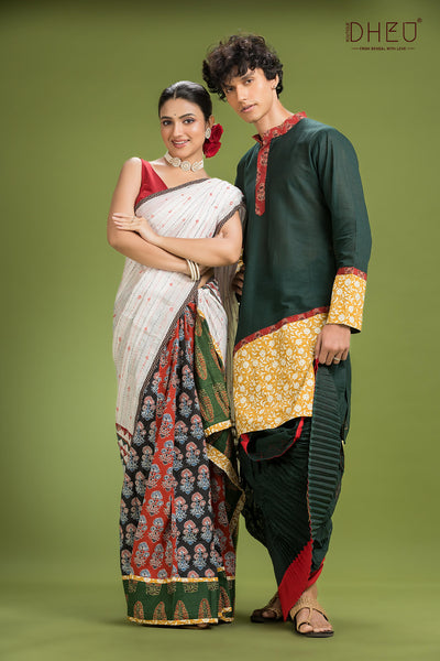 Dheu Exclusive Mekhela & Kurta Couple Set
