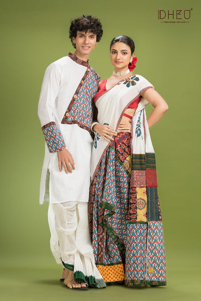 Dheu Exclusive Mekhela & Kurta Couple Set