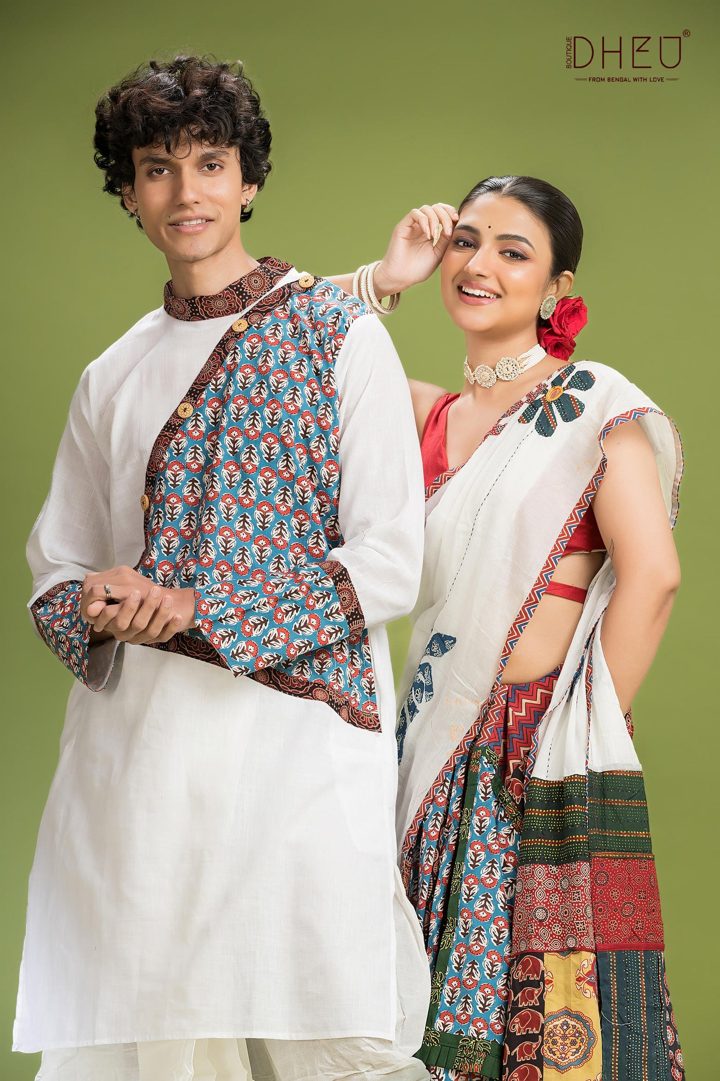 Dheu Exclusive Mekhela & Kurta Couple Set