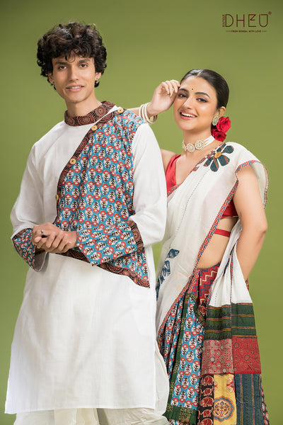 Dheu Exclusive Mekhela & Kurta Couple Set