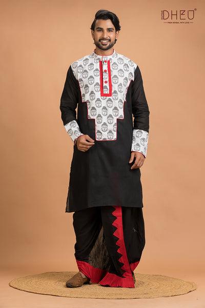 Dheu Exclusive Designer Kurta Dhoti(Optional) Set